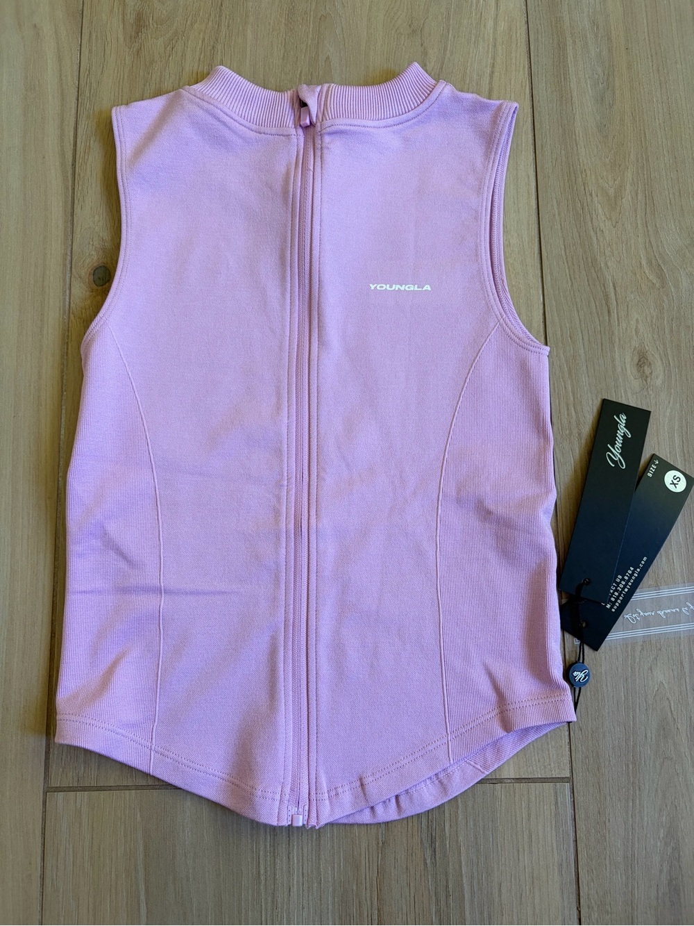 YoungLA women’s Lilac seamless zip tank